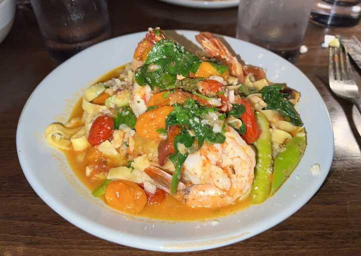 Fettuccine with shrimp from Rein Osteria