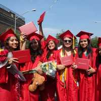 <p>Peekskill High School graduates accepted their diplomas on Sunday at  Paramount Hudson Valley</p>