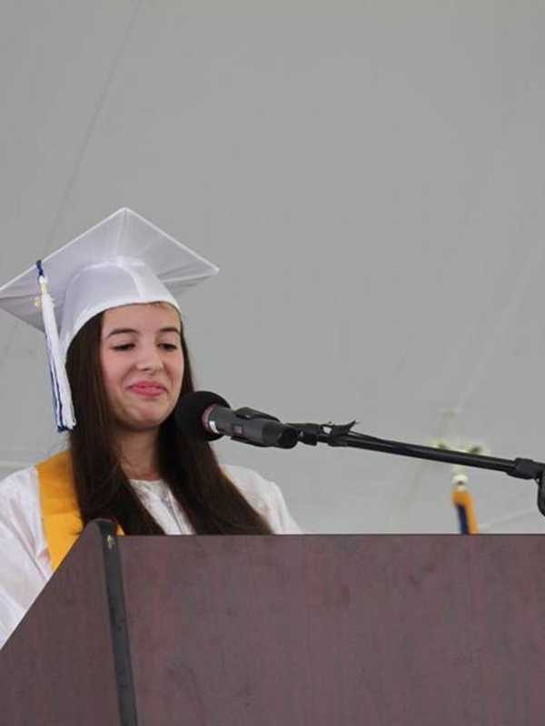 Pelham High Senior Reads Speech At Graduation