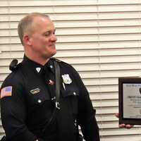 <p>Glen Rock Police Officer Adam Pyatak, Police Chief Dean Ackermann</p>