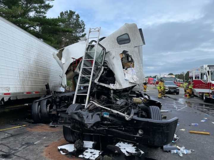 A driver suffered serious injuries in a crash on I-84 in Vernon.