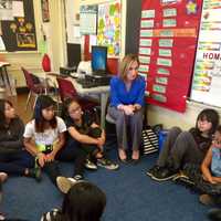 <p>Jeannine Babino in class with her students.</p>