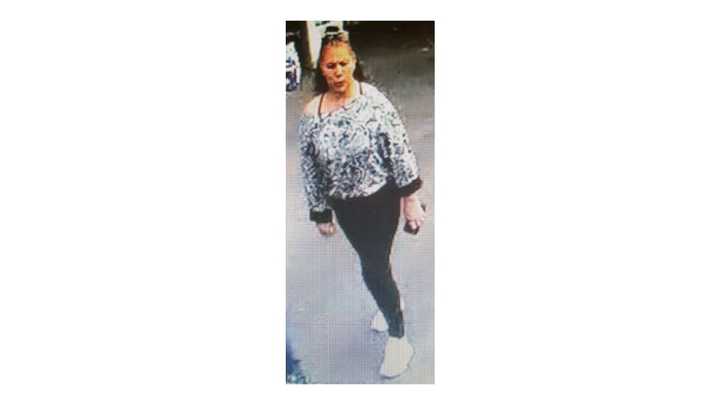 Authorities asked the public for help identifying a woman who is accused of stealing more than $900 and a handbag from a yard sale in Commack.