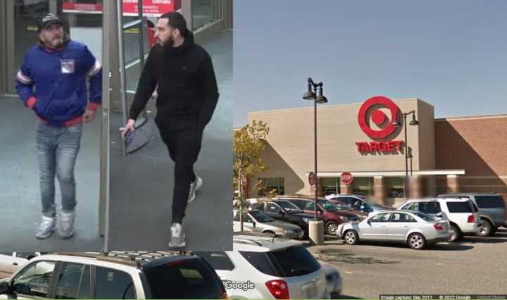 Authorities are searching for two men who are accused of stealing $1,170 worth of merchandise from Target in Central Islip.