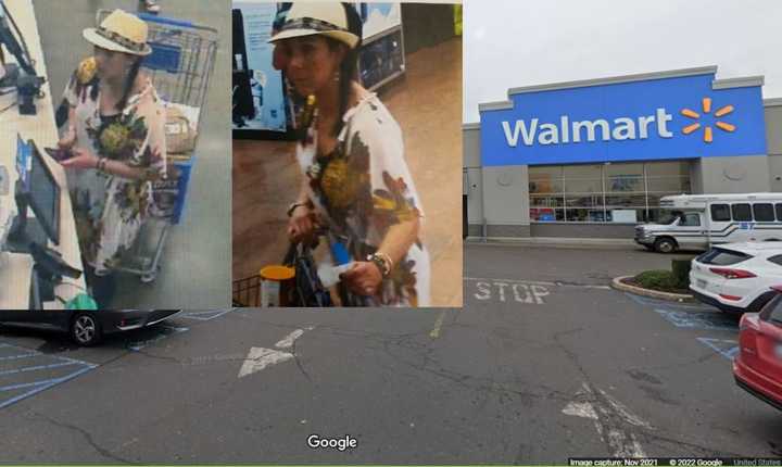 Authorities asked the public for help locating a woman who is accused of stealing items from Walmart in Islandia