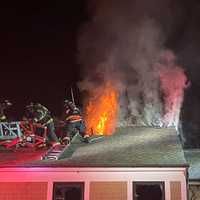 <p>Westport firefighters at work.</p>