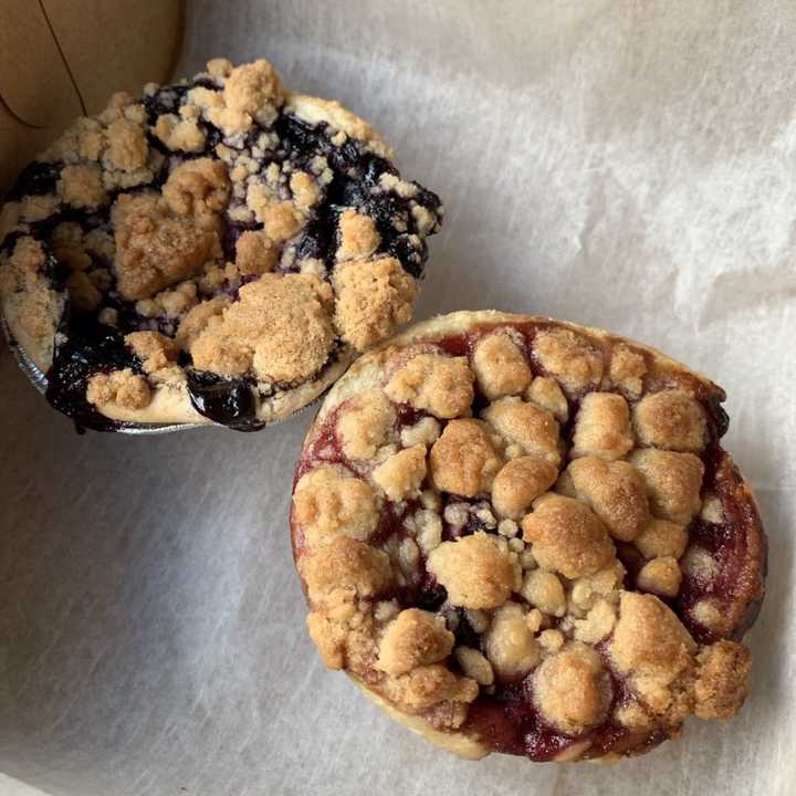 Mini blueberry and Kerberry pies