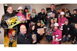 PHOTOS: Pink Heals, Bergen Responders Help Boy, 2, With Cancer Deliver Toys To Ailing Kids