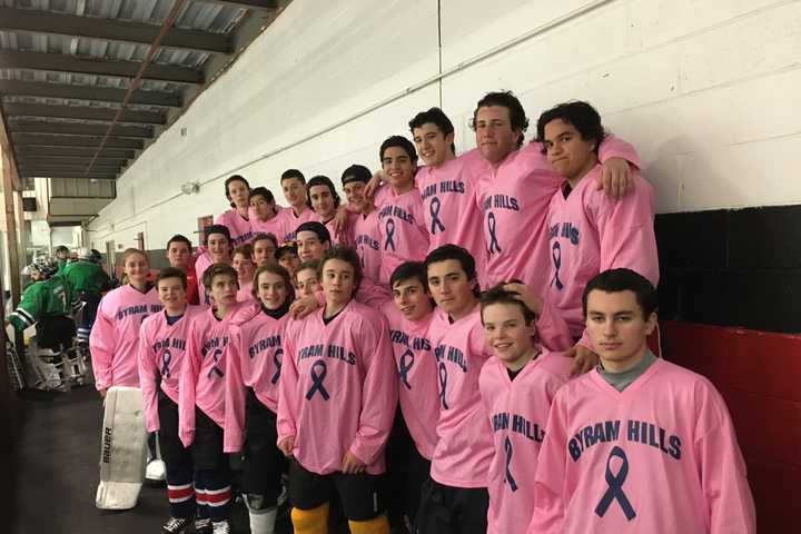 Byram Hills Team Wins Charity 'Pink The Rink' Game, Donates $8K