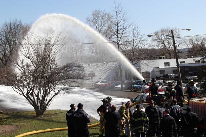 Teaneck Fire Department Platoon 2 conducting a foam drill.