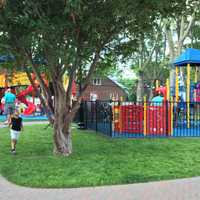 <p>The playground area was expanded and a new surface was installed</p>