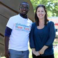 <p>Frandy Osias Louis was the recent recipient of a Daily Point of Light award for his community volunteerism. His wife, Elena, right, also volunteers. The couple met in college and married this past summer.</p>