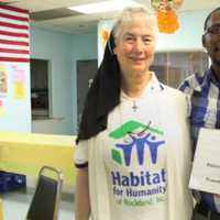 <p>Frandy Osias-Louis with Sister Marie Buckley, president of Habitat For Humanity of Rockland.</p>