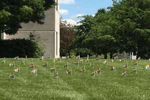 Students Plant 49 Rainbow Flags On Paramus Campus To Honor Shooting Victims