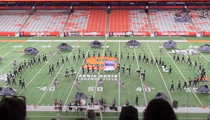 The Pride of Malverne marching band performing Metallica's "Enter Sandman" for the "For Whom the Band Tolls" competition.&nbsp;