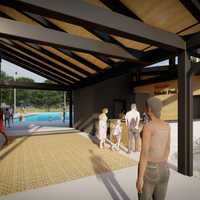 <p>The design of the new pool house at Pulaski Park.</p>