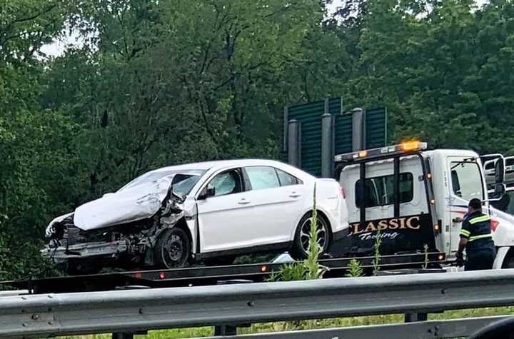 Classic Towing removed the sedan, which had been driven the wrong way on Route 80 before crashing in Wayne by Henry Sohl, 92, of Oradell.