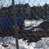 <p>Work crew at the Walgreens, Cedar Lane, site in Teaneck.</p>