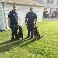 <p>Two K-9 officers from the Ramapo Police Department during the K-9 training program last Tuesday and Wednesday.</p>