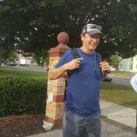 <p>U.S. Sen. Chris Murphy arrives at the Sterling House Community Center in Stratford as he walked across Connecticut last year.</p>