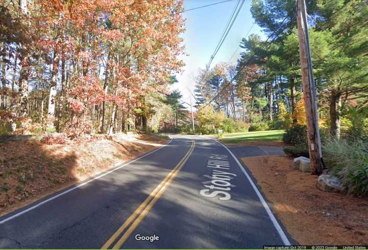 The area near where the crash happened on Stony Hill Road in Wilbraham