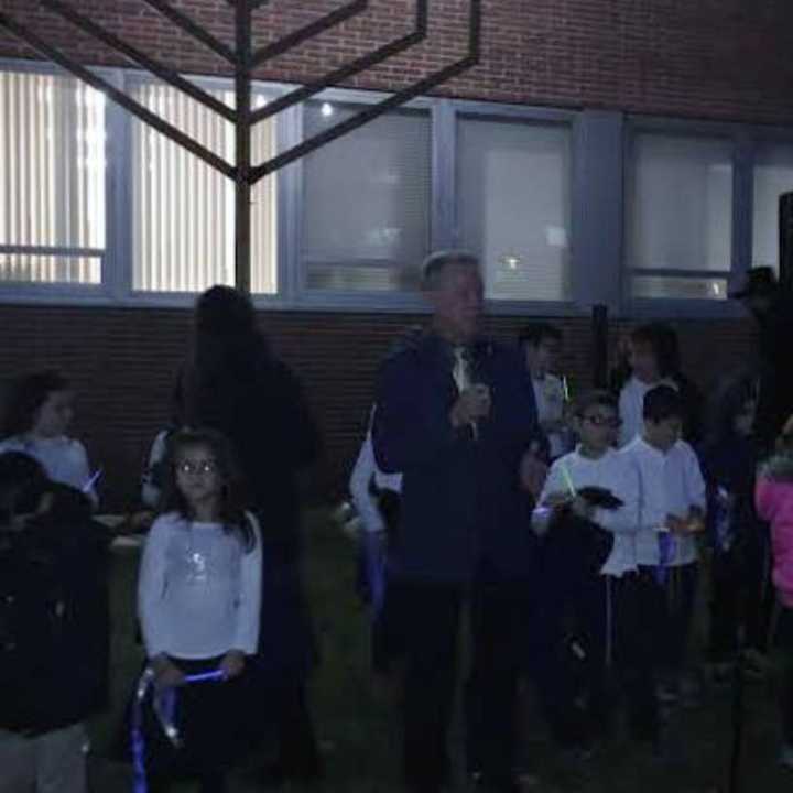 Rockland County Executive Ed Day at the annual menorah lighting ceremony, which took place Friday outside the Allison-Parris County Office. Building in New City. 