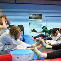 <p>Ryan Kennedy teaches a taekwondo class in Waldwick.</p>