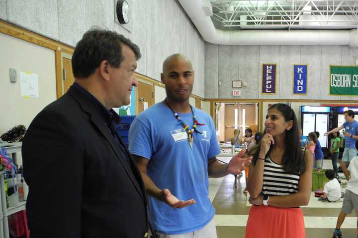 Sen. Latimer Observes Activities At Rye YMCA Camp
