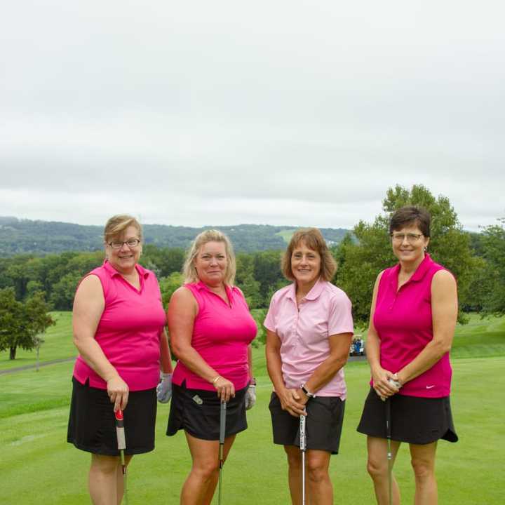 Bon Secours Warwick Health Foundation Board of Directors member Katie Bisaro, Beth Wygant, Janet Grahn and Bon Secours Warwick Health Foundation Board of Directors member Mary Juliano gather at the St. Anthony Community Hospital Golf Classic.