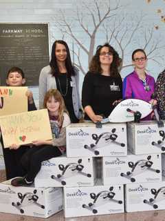 Valley Hospital Donates Desk Cycles To Paramus Elementary School