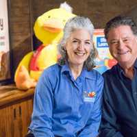 <p>Stew Leonard Jr., President and CEO of Stew Leonard’s, and his wife Kim.</p>