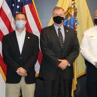 <p>From left to right, Monmouth County Prosecutor Christopher Gramiccioni, Middletown Police Chief Craig Weber who is president of the Monmouth County Police Chiefs Association, Chief Michael Goldfarb and Monmouth County Chief of Detectives John McCabe.</p>