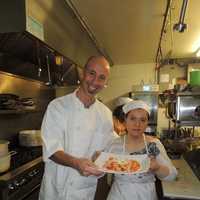 <p>STAR client Denise Sapione with Chef Pasquale.</p>