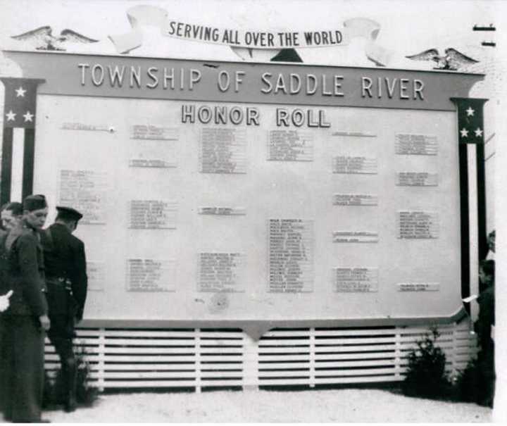 Saddle Brook is celebrating its 300th anniversary this year. Pictured is the Township of Saddle River Honor Roll erected in 1942.