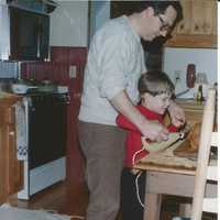 <p>Thomas Murphy with his son Brett.</p>