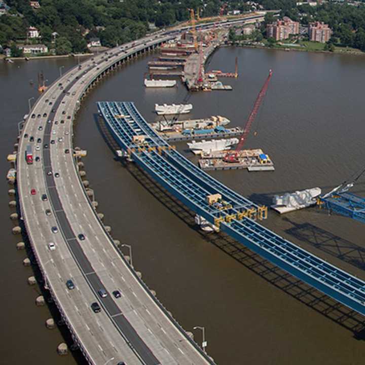 A portion of the Tappan Zee Bridge span. Bus service also is expected to improve once a new $4 billion bridge is completed.