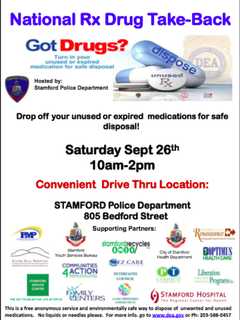 Drug Drop-Off Day At Stamford Police Headquarters