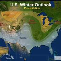 <p>NOAA&#x27;s projection of winter precipitation.</p>