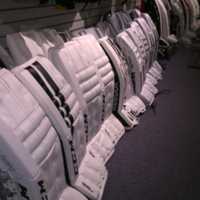 <p>Goalie pads at WESCO Sports Center.</p>