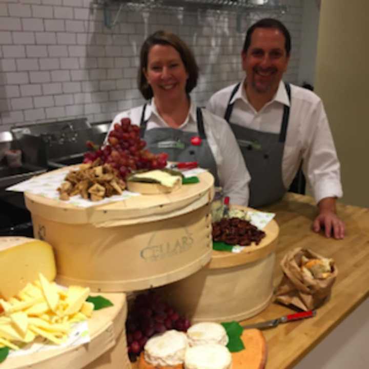 Laura Downey and Chris Palumbo, co-owners of the Greenwich Cheese Shop.