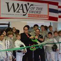 <p>Way Of The Sword ribbon cutting.</p>