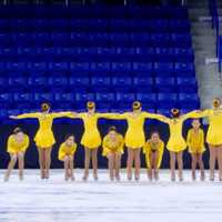 <p>Sprites skate during their gold-medal winning performance for the Southern Connecticut Skating Team at a competition last week in Massachusetts.</p>