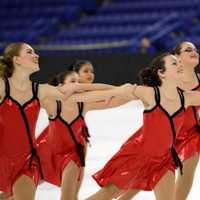 <p>Shimmers, a Pre-Juvenile line of 13 skaters, took a silver medal.</p>