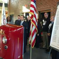 <p>Senate Majority Leader Bob Duff, D-Norwalk, announces donations totaling $17,150 for eight local nonprofits at the Norwalk Fire Department Station #2 on Connecticut Avenue.</p>