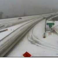 <p>A look at conditions on the Tappan Zee Bridge span just north of the toll barrier on Saturday at approximately 1 p.m.</p>