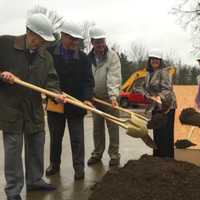 <p>Officials hold the ceremonial groundbreaking of the new seniors housing, Wilton Commons Congregate housing in Wilton on Wednesday.</p>