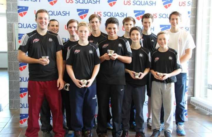 The boys squash team from St. Luke&#x27;s in New Canaan.