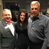 <p>Tony Aitoro, left, owner of Aitoro’s Appliance Showroom in Norwalk, with Barbara Tavella and her father, Phil Tavella, at Galaxy of Gourmets for STAR on Thursday night.</p>