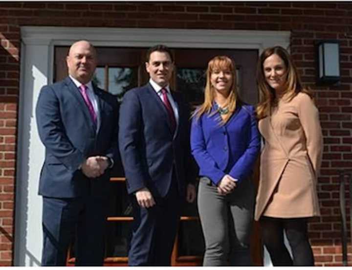 From left to right: State Rep. Mike Bocchino, Vincent Graziano, Nicole Cline of the CBIA and Jennifer Graziano.