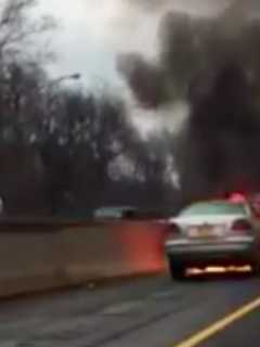 Video Captures Car Fire On I-95 In Greenwich